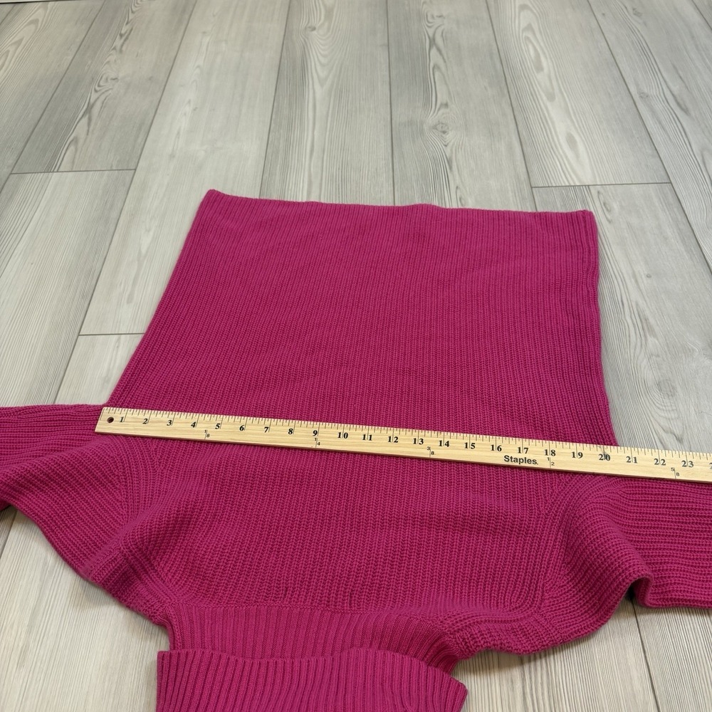 Banana Republic Medium 100% Cashmere Turtleneck Sweater Relaxed Ribbed Pink - Picture 9 of 10
